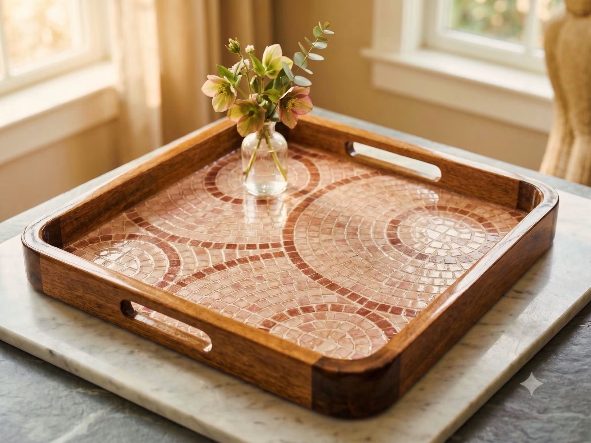 Blush Mosaic Serving Tray
