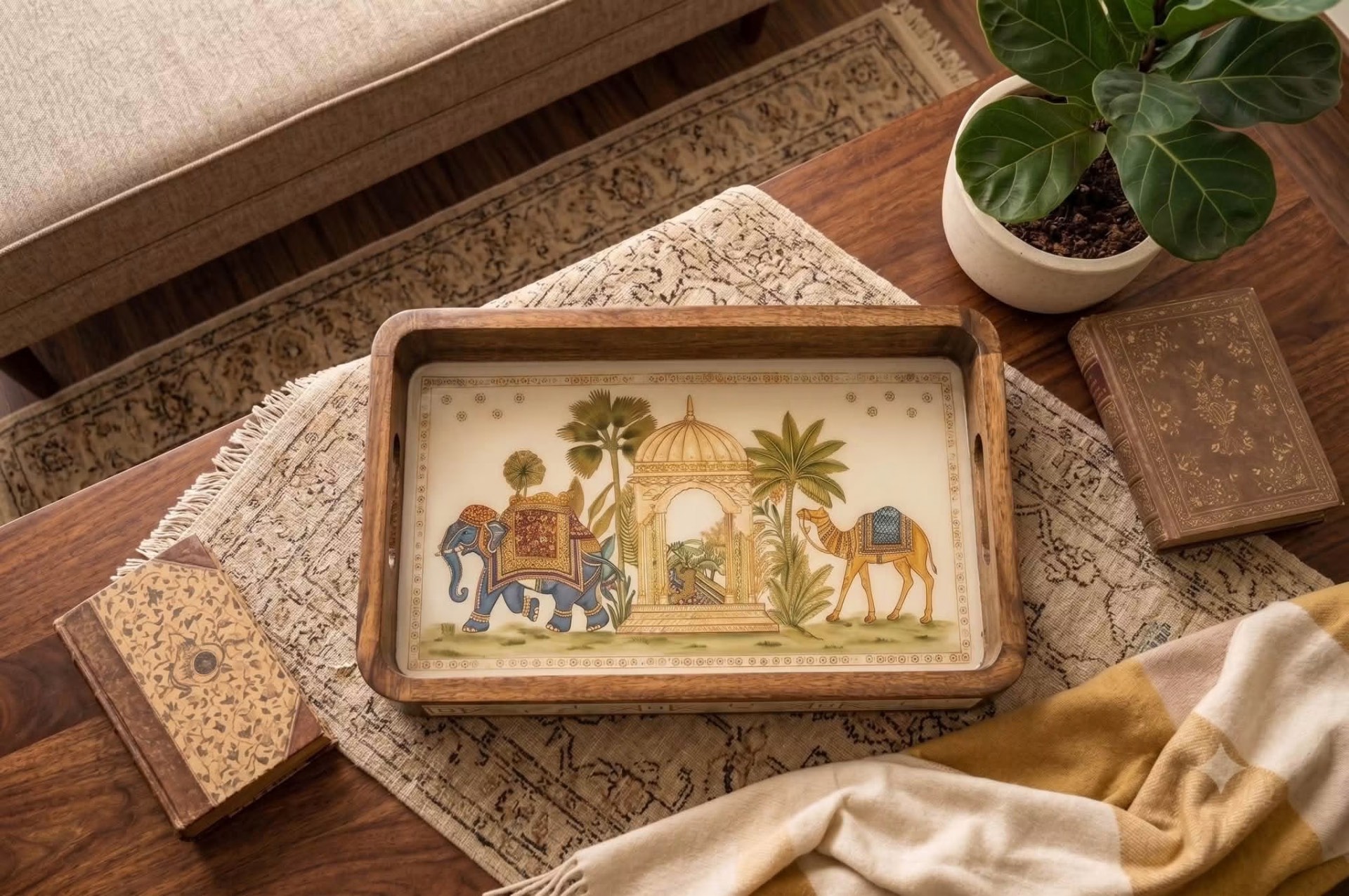 Mughal Garden Wooden Tray